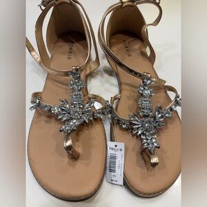 Torrid Women's Rose Gold Sandals with Rhinestone Embellishments